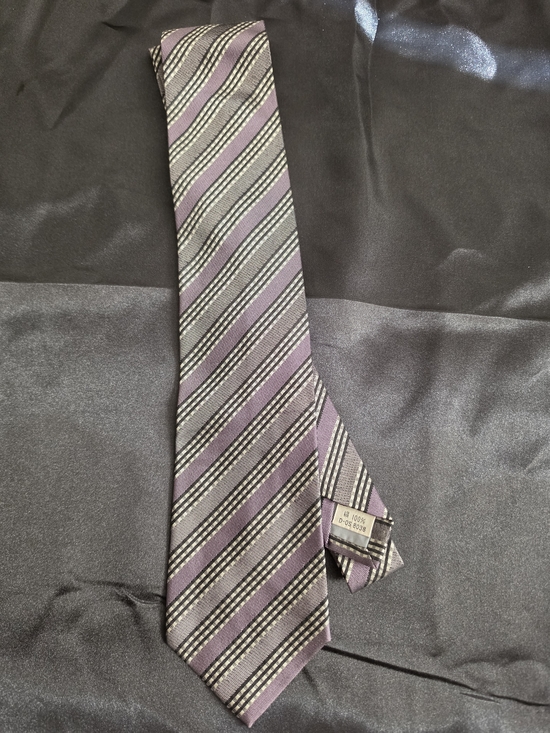 Kansai Other - 100% Silk Kansai JapanesePurple Striped Men’s Tie
